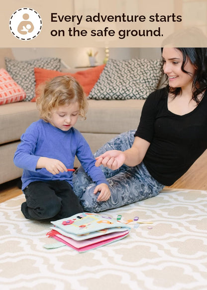 Play Mat (Medium, Moroccan - Beige) 73’’ X 49’’ Original One-Piece Reversible Rollable Waterproof Baby Mat for Floor, Play Mat for Babies 6-12 Months, Infants, Toddlers, and Kids
